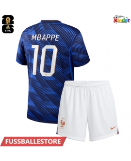 Günstige Frankreich Kylian Mbappe #10 Heimtrikotsatz Kinder WM 2026 Kurzarm (+ Kurze Hosen)